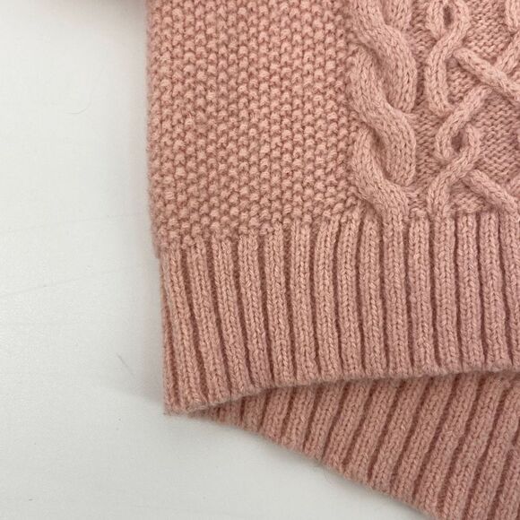 Ann Taylor Fisherman's Cable Alpaca Wool‎ Blend High Low Sweater Pullover Pink S - Picture 5 of 9